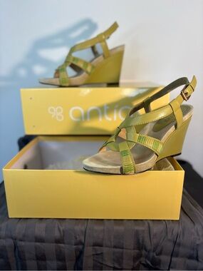 Lime Green Strappy Wedge Sandals - Women's Summer Heels